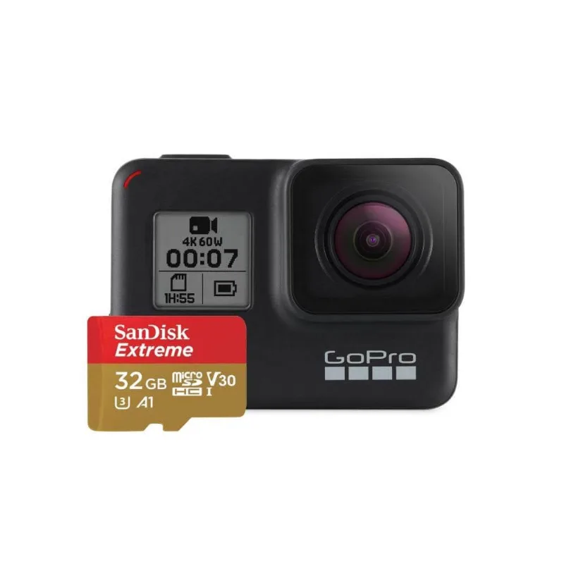 Kit Câmera GoPro HERO 7 Black 4K + Cartão 32Gb Sandisk Extreme