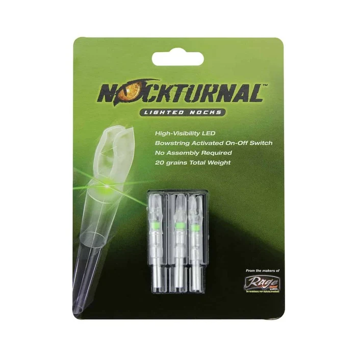 Nockturnal X Lighted Nock Green (.204 Diameter) Pack of 3