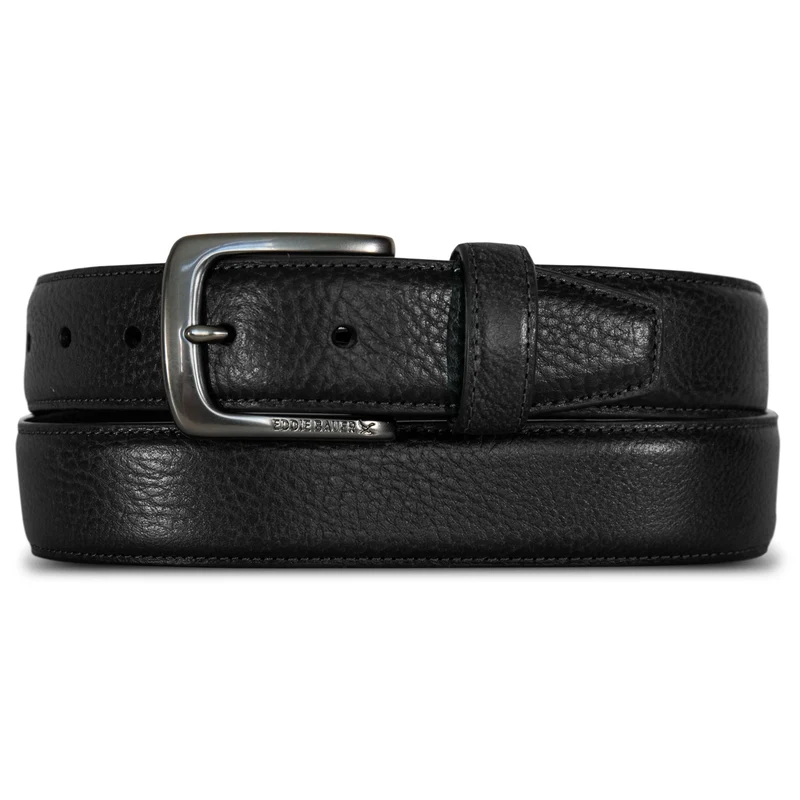 Men's Classic Feather Edge Leather Belt XL / Black