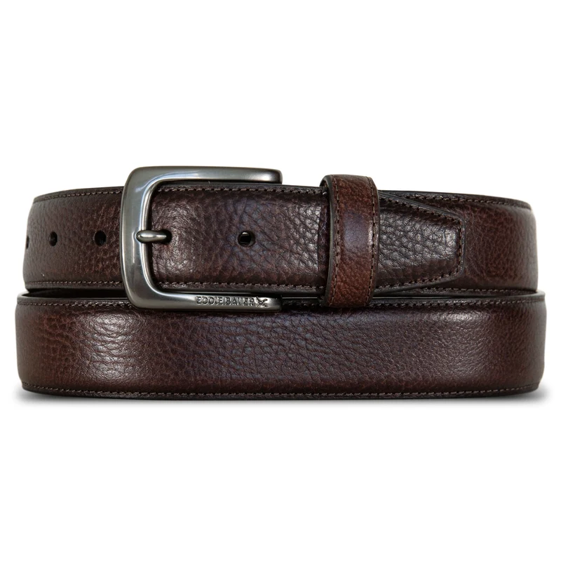 Men's Classic Feather Edge Leather Belt XL / Brown