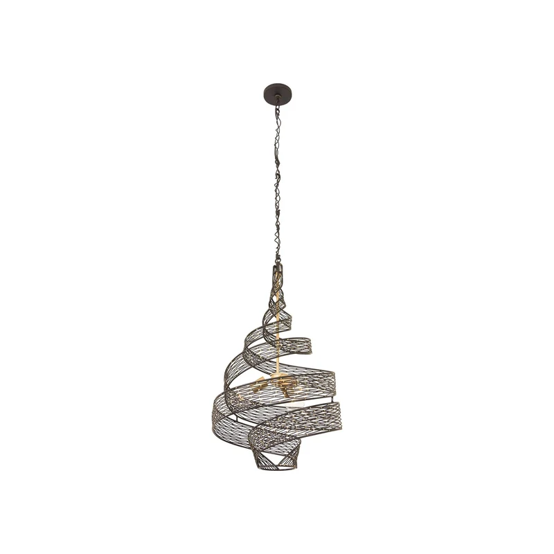 Flow Twist Pendant Light Matte Black/French Gold / 18-Inch