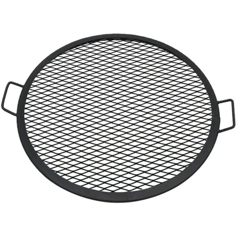 Sunnydaze X-Marks Fire Pit Cooking Grill Durable Steel -24-in