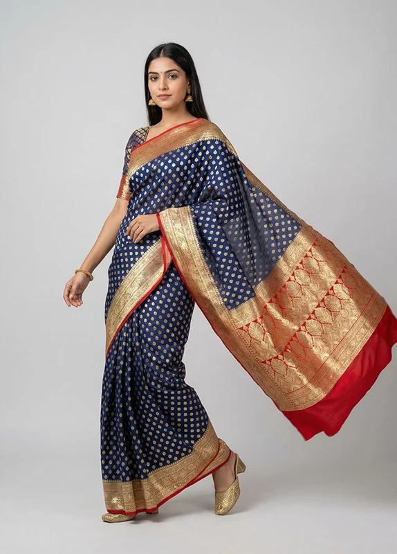 Grey Tanchoi Silk Saree With Blouse Piece One Size