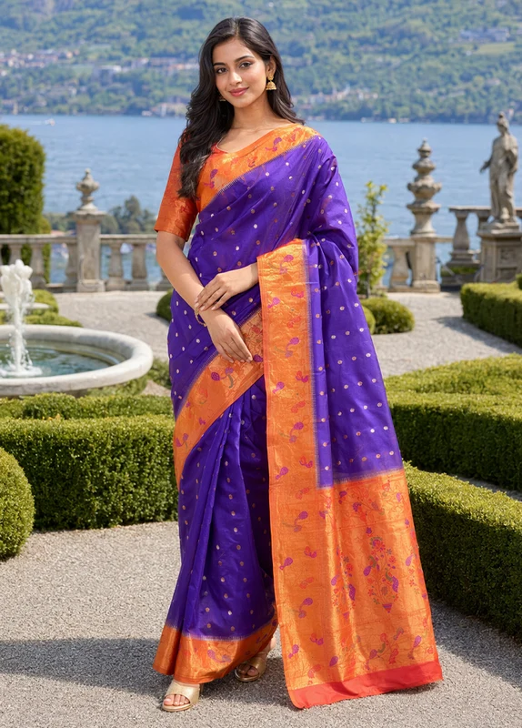 Pink Handloom Kanjivaram Pure Silk Saree With Blouse Piece One Size