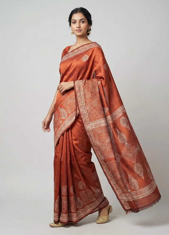 Maroon Bishnupuri Silk Saree With Blouse Piece One Size