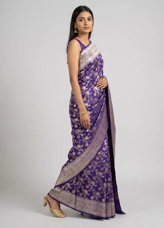 Green Handloom Katan Pure Silk Saree With Blouse Piece One Size