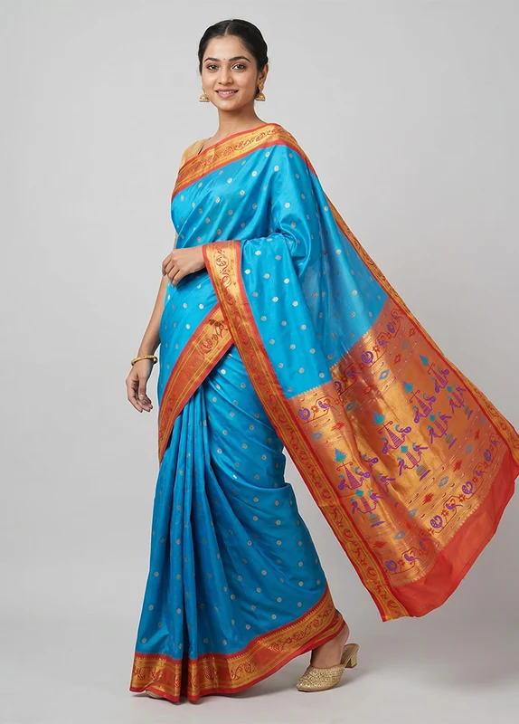Green Kanjivaram Silk Saree With Blouse Piece One Size