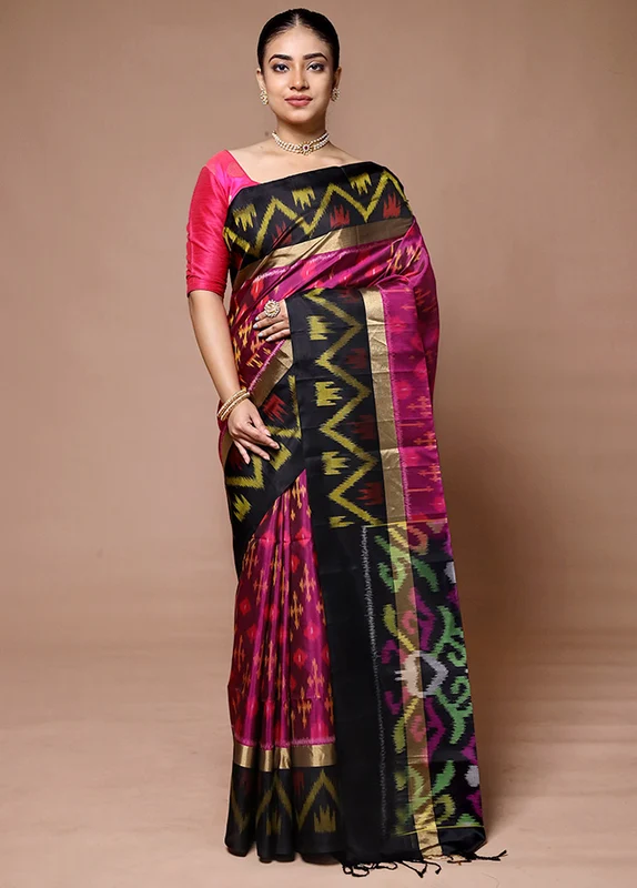 Pink Handloom Kanchipuram Pure Silk Saree With Blouse Piece Onesize