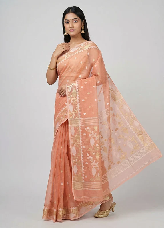 Multicolor Organza Saree With Blouse Piece One Size