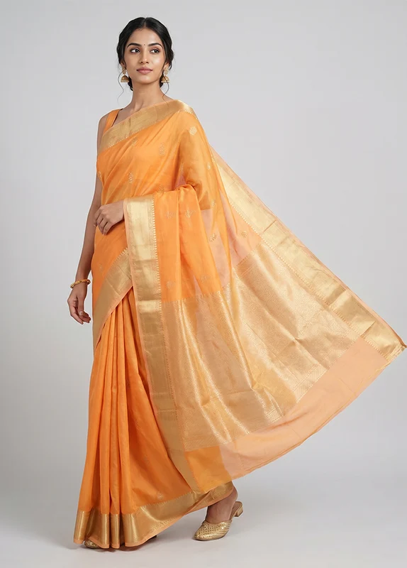 Pink Organza Saree With Blouse Piece One Size