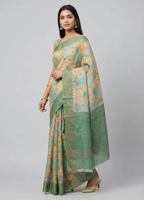 Cream Handloom Tussar Pure Silk Saree With Blouse Piece One Size