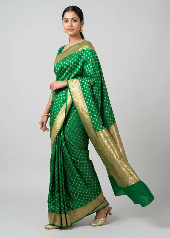 Pink Handloom Katan Pure Silk Saree With Blouse Piece One Size