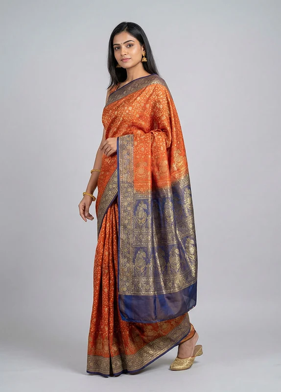 Maroon Handloom Jamewar Pure Silk Saree With Blouse Piece One Size