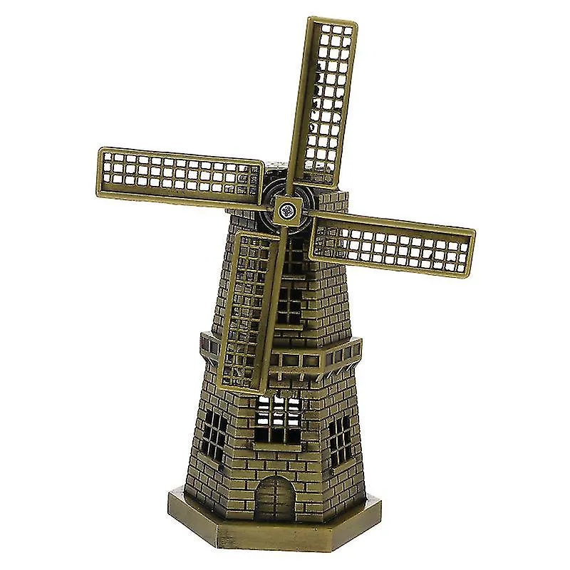 1 conjunto de liga de liga de zinco Windmill Model Table Decoration for Home Book Shelf