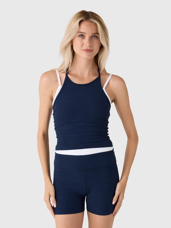 Beyond Yoga Women's Spacedye Layered Tank S / NOCTURNAL NAVY