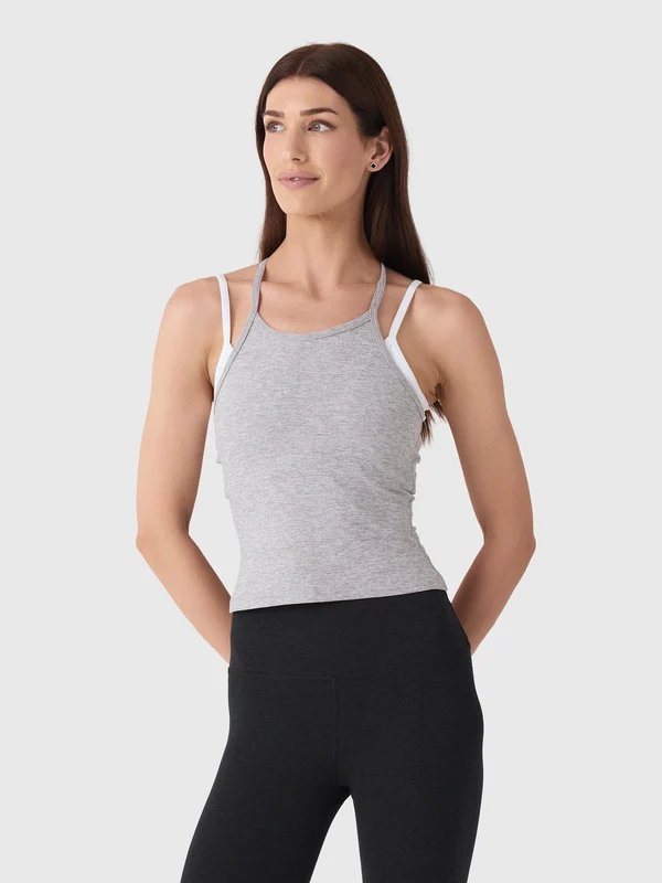 Beyond Yoga Women's Spacedye Layered Tank L / SILVER MIST