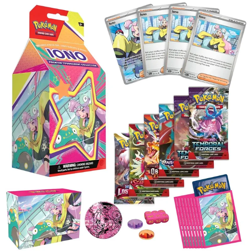 Cartas Pokemon TCG Iono Premium Tournament Cards Set Español