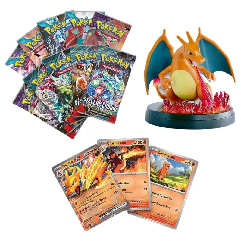 Cartas Pokemon TCG Charizard Cards Set y Figura Charizard 15cm Español