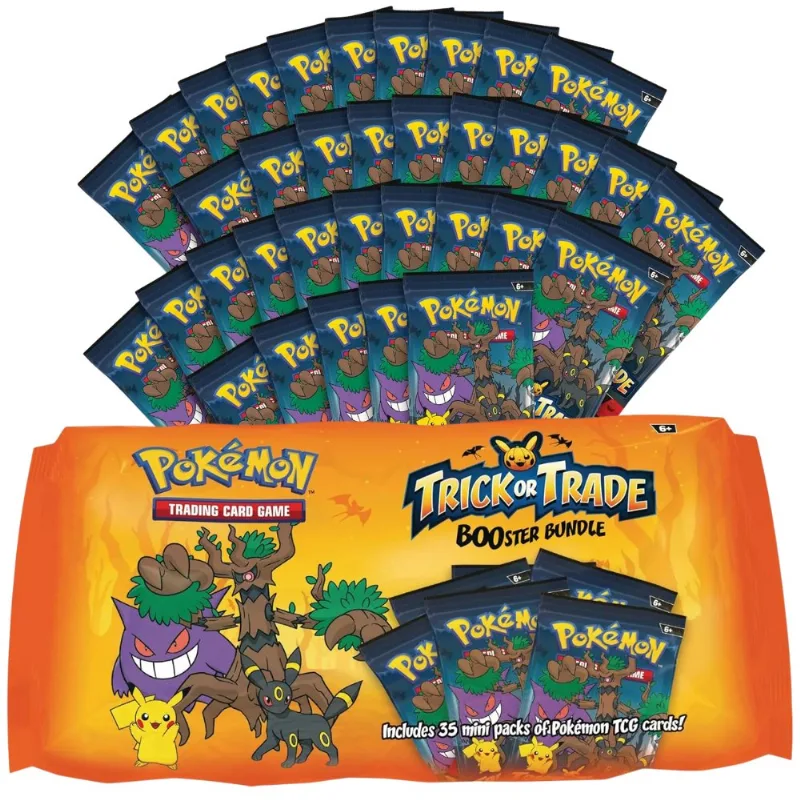 Cartas Pokemon TCG Paquetón Trick Trade Booster Bundle 105 Cards Inglés