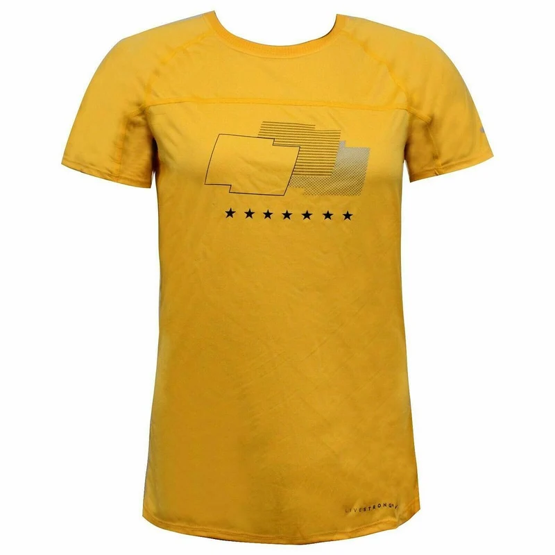 Nike Live Strong Short Sleeve Crew Neck Yellow Womens T-Shirt 481573 703 XS