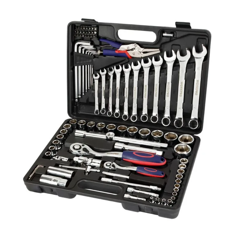 Set Workpro 92 Pzs Bocallaves Cr-v 1/4 Y 1/2 Con Estuche