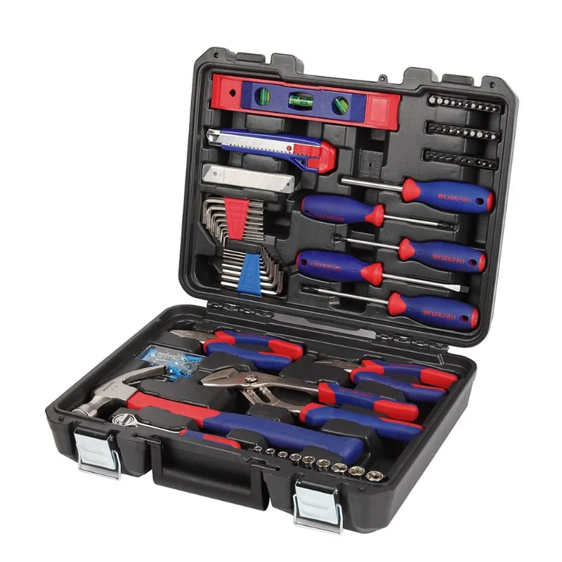 Set de Herramientas 162 pzs p/ hogar - caja plástica WORKPRO