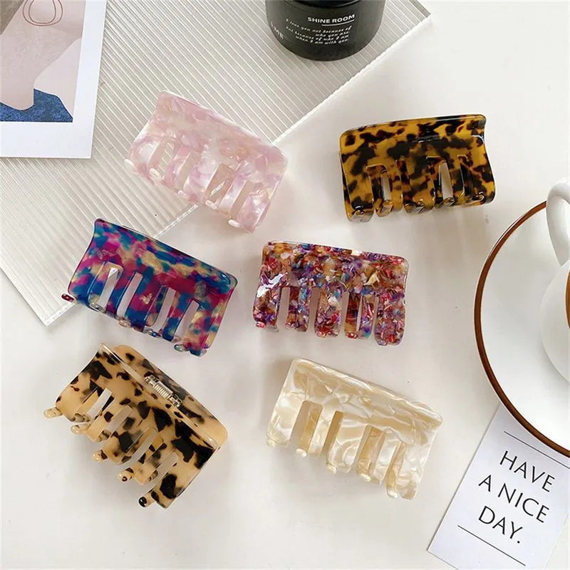 6pcs Acetic Acid Sheet Hair Clip, Senior Lovely Simple