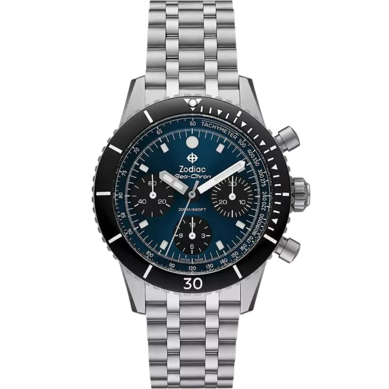 Relógio Zodiac Sea-Chron Chrono Limited Edition Automatico Azul ZO3605