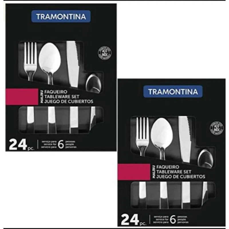 Kit Conjunto De Faqueiro Malibu 48 Peças Inox Tramontina
