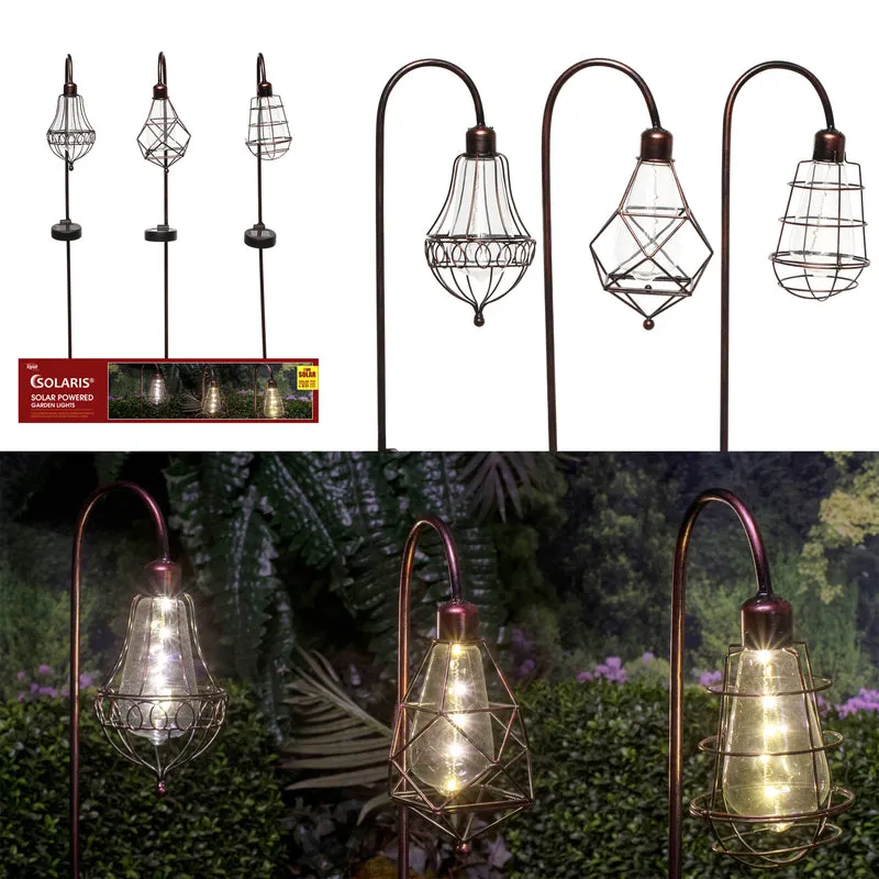 Estaca De Jardim Solar Alpine Solalris Bronze Em Vidro/ferro 84cm
