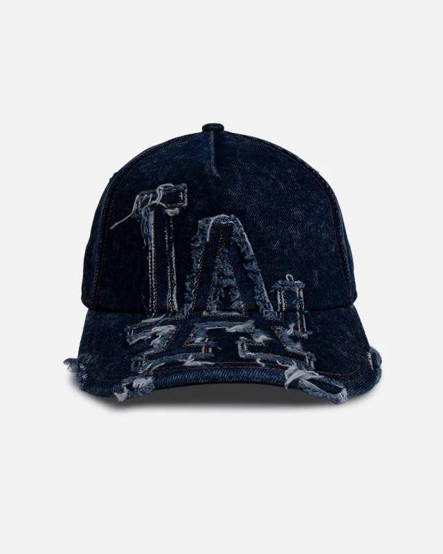 New Era Los Angeles Dodgers 'Denim Over' 9FORTY A-Frame Strapback Dark Denim ONE