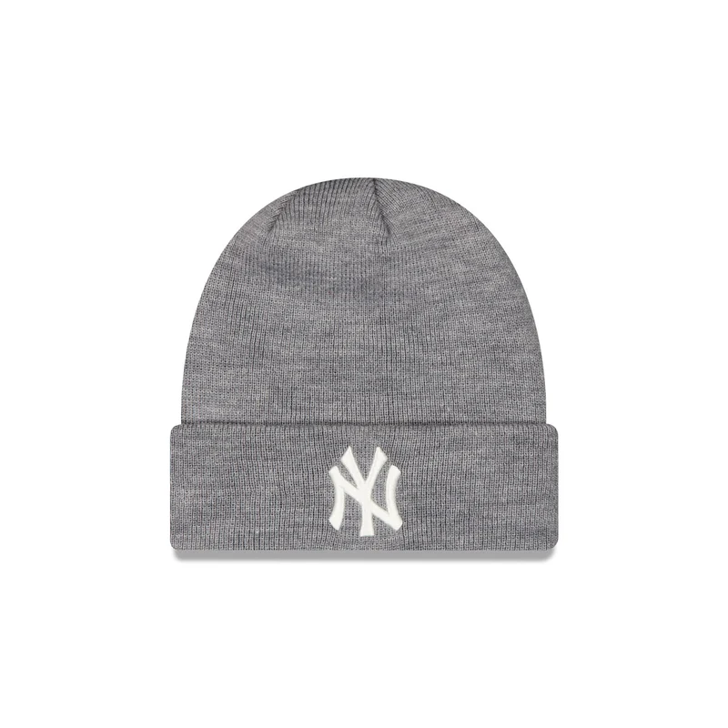 New York Yankees Heather Gray Basic Cuff Knit Beanie Hat One Size