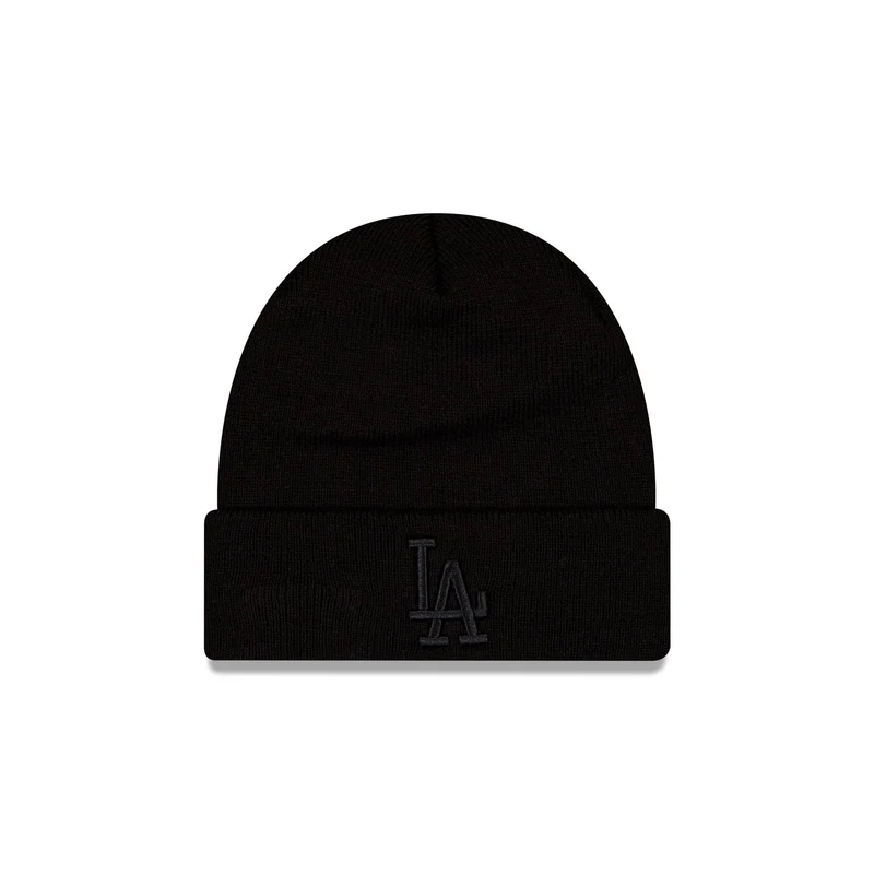 Los Angeles Dodgers Tonal Black Basic Cuff Knit Beanie Hat One Size