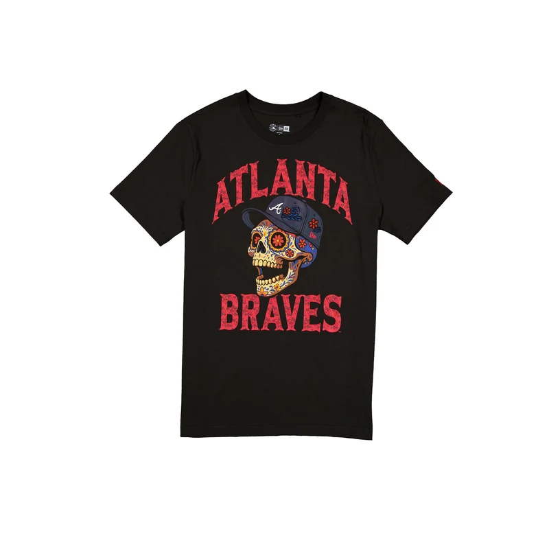 Atlanta Braves Day of the Dead Black T-Shirt 3XL