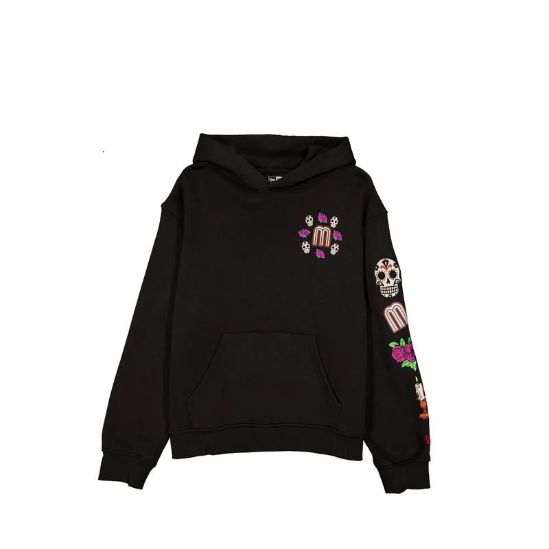 Mexico Baseball Day of the Dead Black Hoodie XL