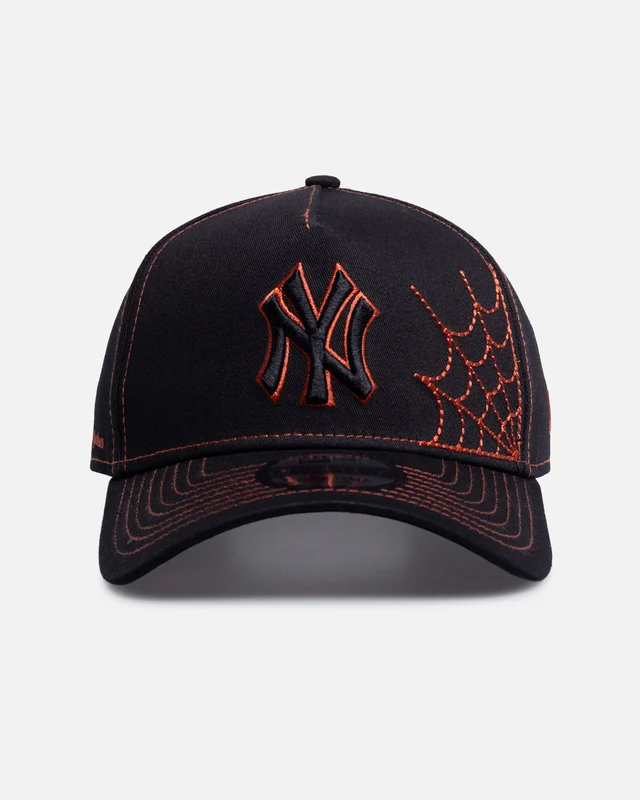 New Era New York Yankees 'Spider Web' 9FORTY A-Frame Snapback Black/Orange ONE