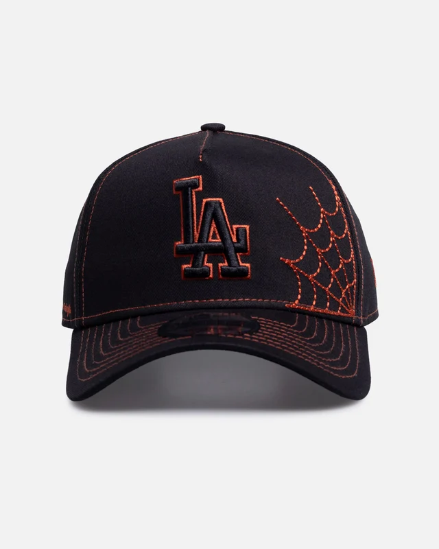 New Era Los Angeles Dodgers 'Spider Web' 9FORTY A-Frame Snapback Black/Orange ONE