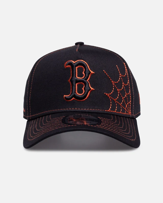 New Era Boston Red Sox 'Spider Web' 9FORTY A-Frame Snapback Black/Orange ONE