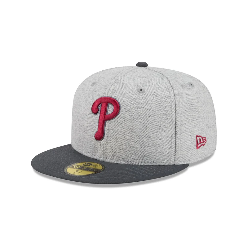 Philadelphia Phillies Gray Herringbone 59FIFTY Fitted Hat 7 3/8