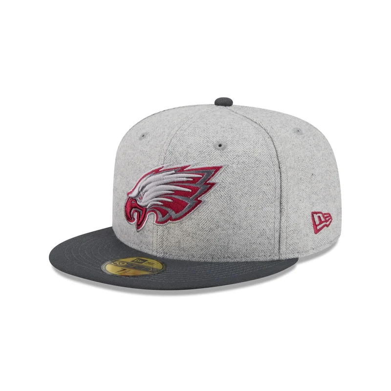 Philadelphia Eagles Gray Herringbone 59FIFTY Fitted Hat 7 5/8