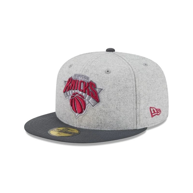 New York Knicks Gray Herringbone 59FIFTY Fitted Hat 7 1/4