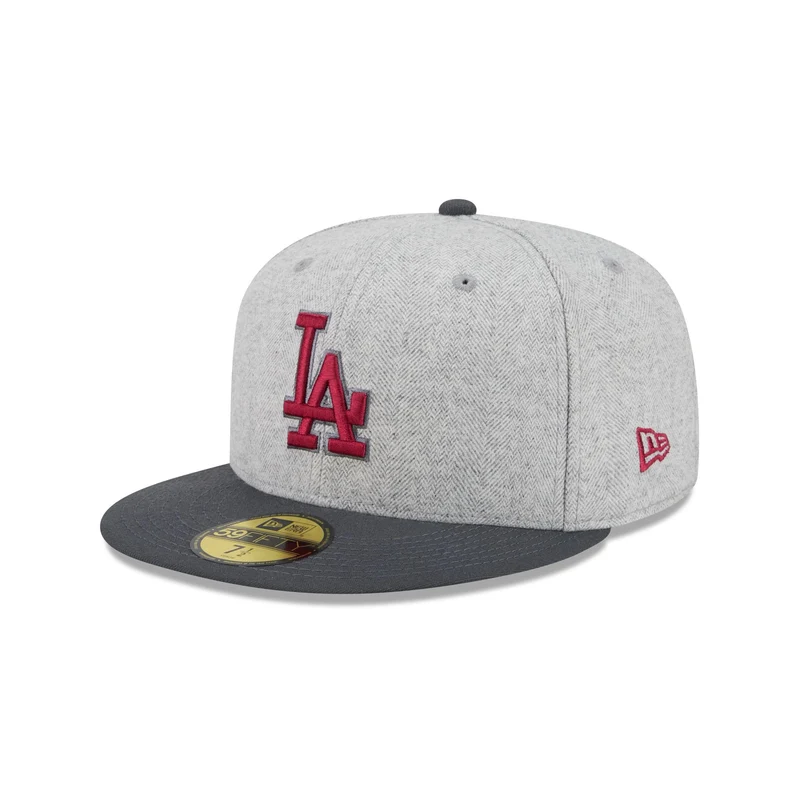Los Angeles Dodgers Gray Herringbone 59FIFTY Fitted Hat 7 3/8