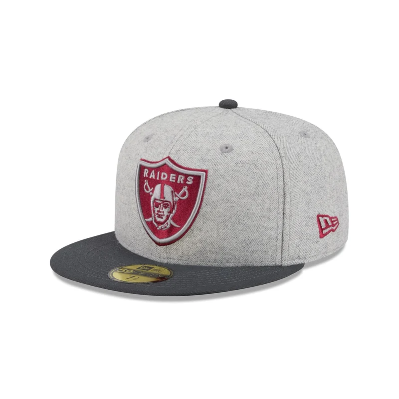 Las Vegas Raiders Gray Herringbone 59FIFTY Fitted Hat 8