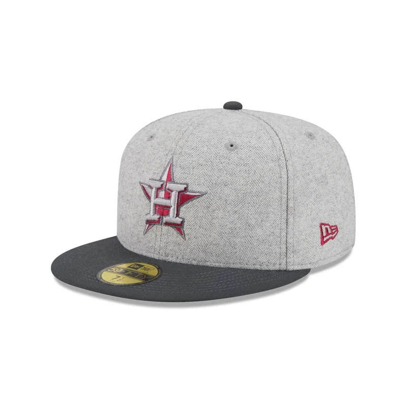 Houston Astros Gray Herringbone 59FIFTY Fitted Hat 7 3/8