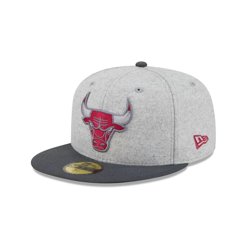 Chicago Bulls Gray Herringbone 59FIFTY Fitted Hat 7 7/8