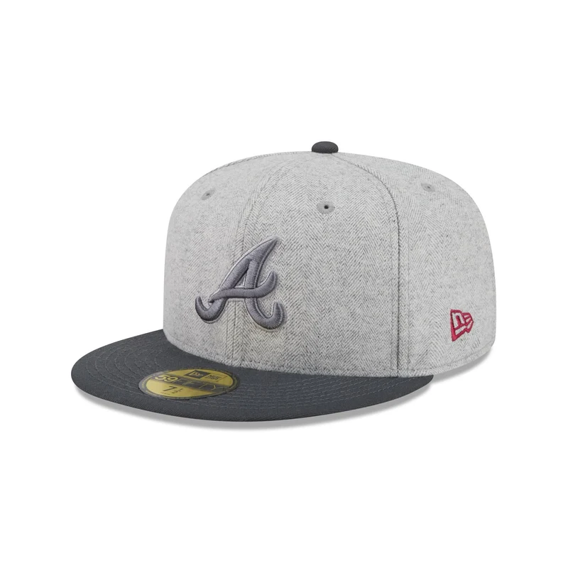 Atlanta Braves Gray Herringbone 59FIFTY Fitted Hat 7 1/4