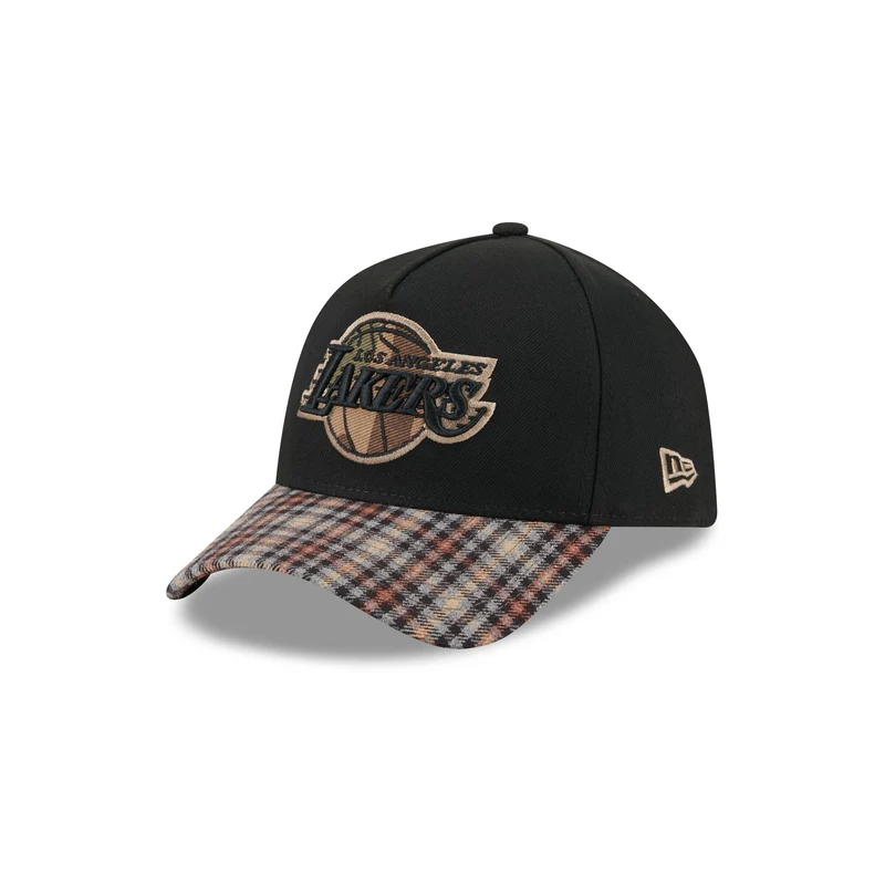 Los Angeles Lakers Fall Plaid Visor 59FORTY A-Frame Fitted Hat 8