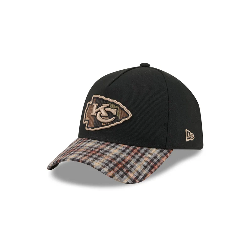 Kansas City Chiefs Fall Plaid Visor 59FORTY A-Frame Fitted Hat 7 7/8