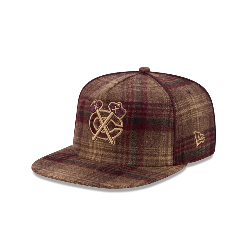 Chicago Blackhawks Fall Plaid 19TWENTY Snapback Hat One Size