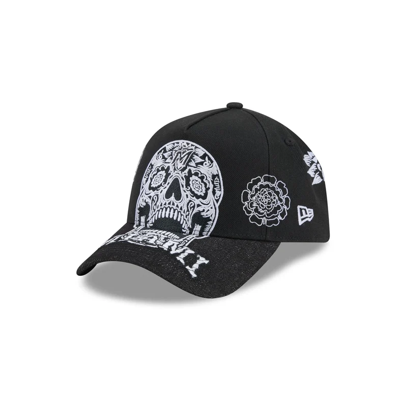 Miami Marlins Day of the Dead Skull 9FORTY A-Frame Snapback Hat One Size
